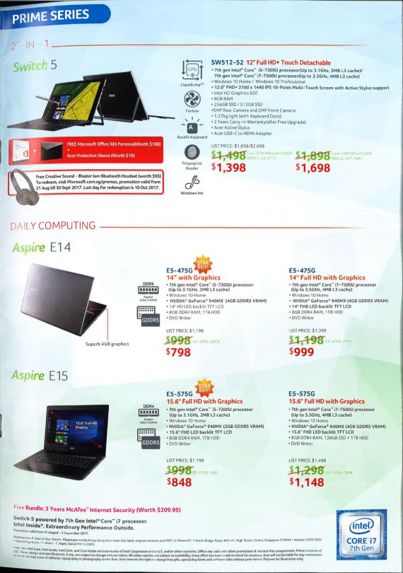 Acer Brochures COMEX SHOW 2017 Singapore