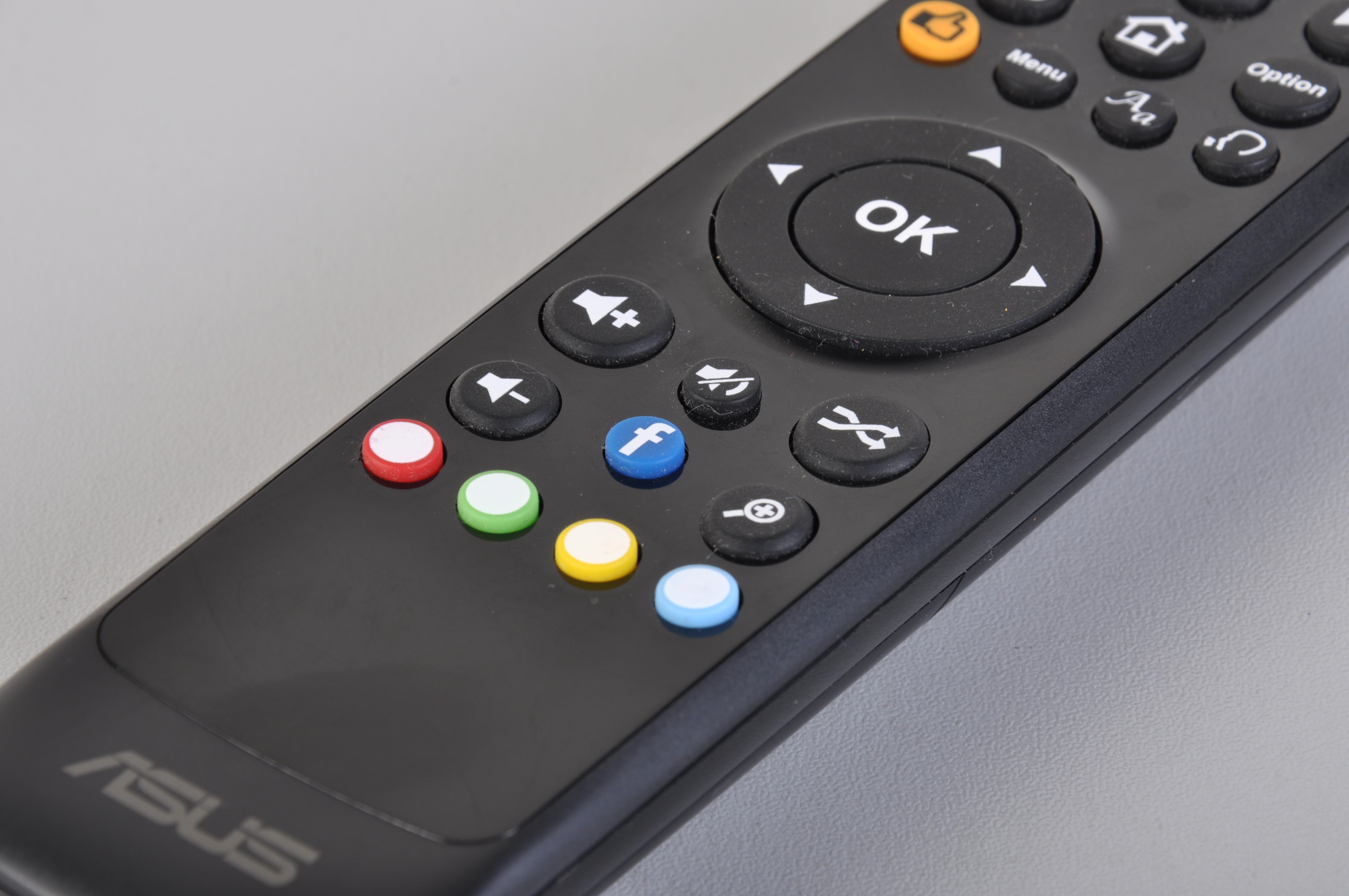 Show here is the dedicated Facebook button on the remote control.