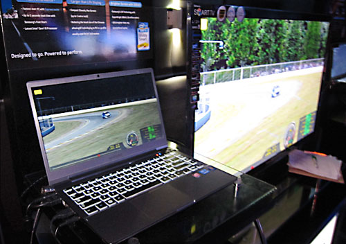 Of course, to demonstrate its performance prowess, the Samsung Series 7 Chronos was the machine that ran the racing sim program throughout the night.