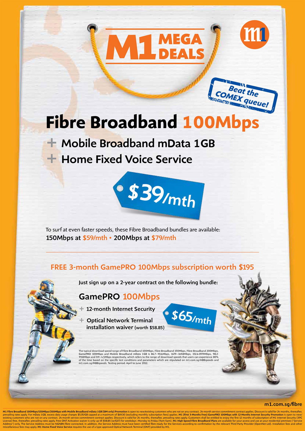 M1 Fibre Broadband Page 1 Brochures from Comex Singapore on Tech Show