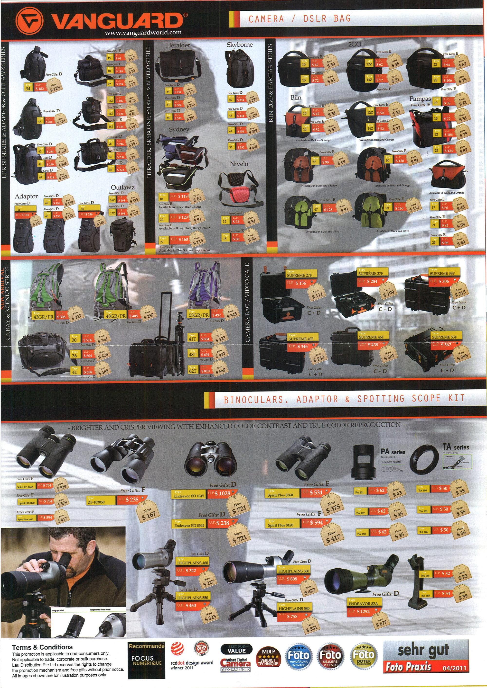 Vanguard Camera Accessories Page 1 Brochures from Comex Singapore on