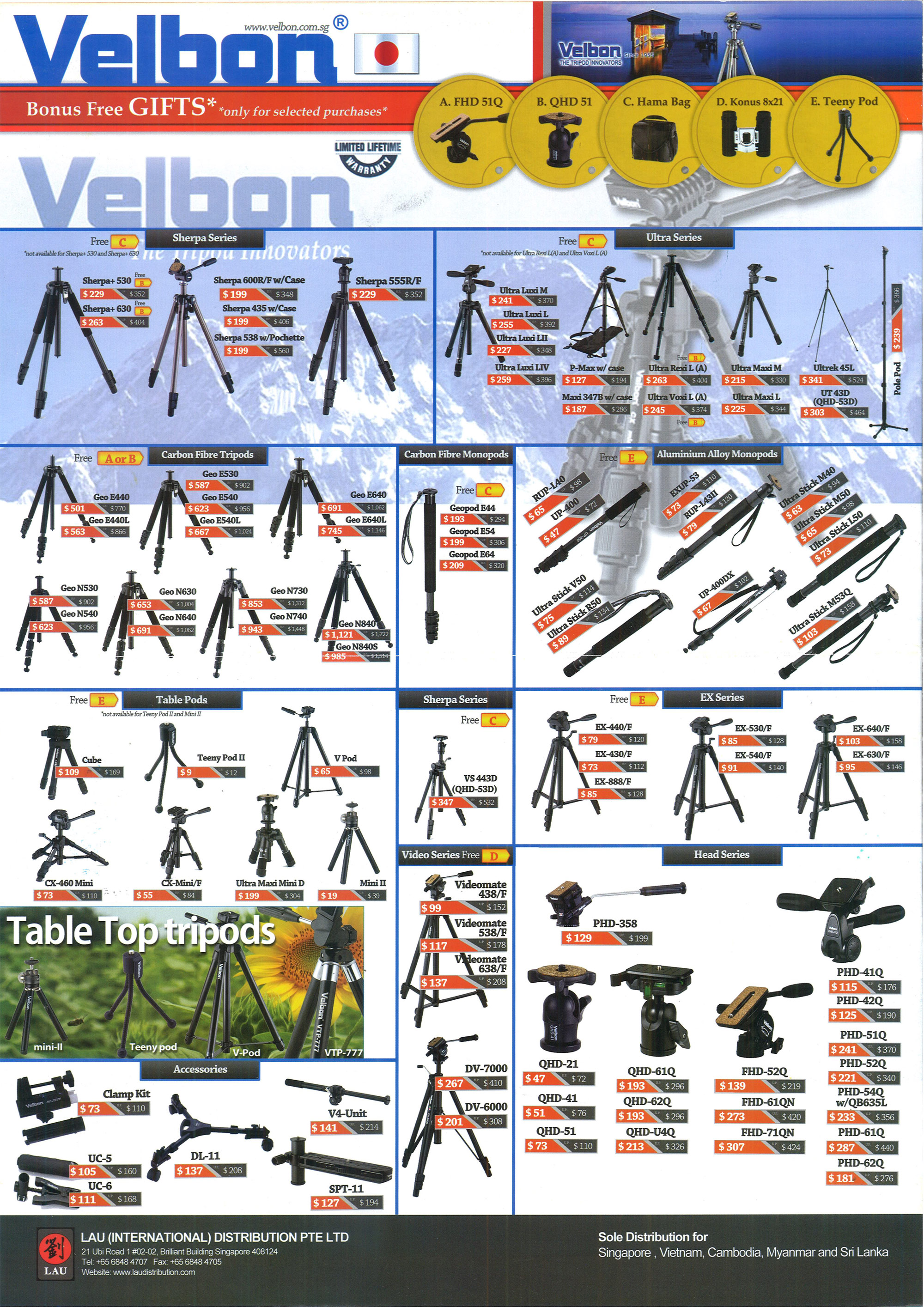 Velbon Camera Accessories Brochures from PC Show 2012 Singapore on Tech