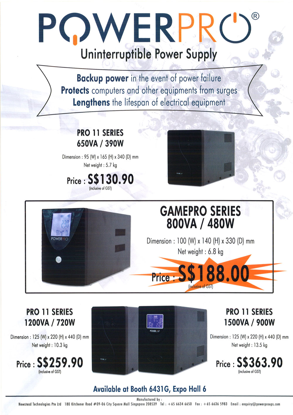 PowerPro UPS Brochures from Comex Singapore on Tech Show Portal