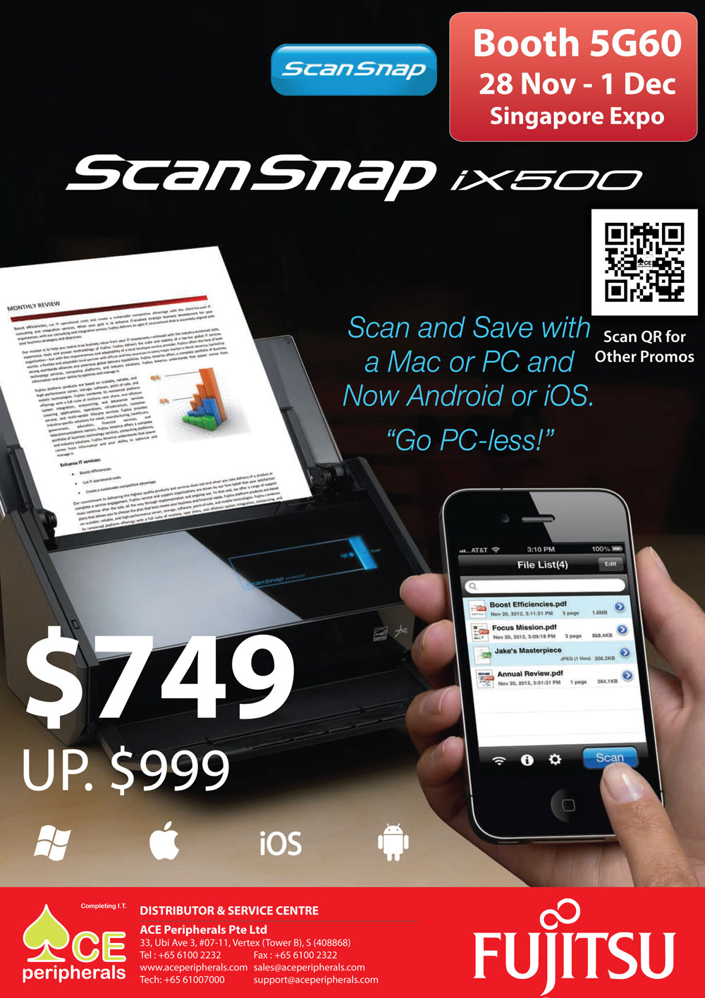 Fujitsu ScanSnap iX500 scanner Brochures from Sitex 2013 Singapore on ...