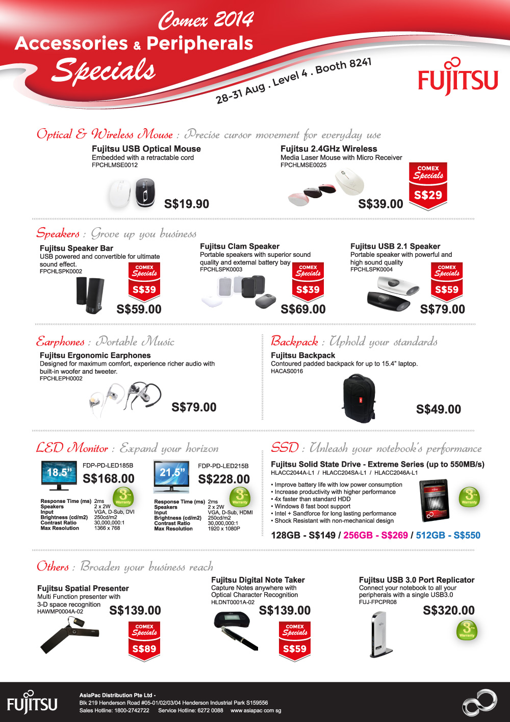 Fujitsu Accessories Brochures from COMEX 2014 Singapore on Tech Show