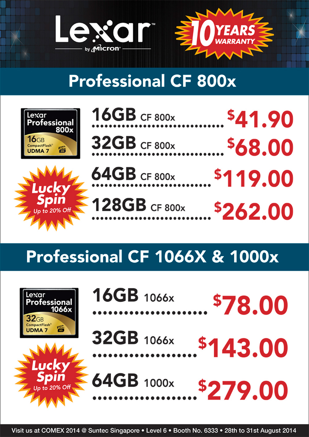 Lexar CF Cards Brochures from COMEX 2014 Singapore on Tech Show Portal