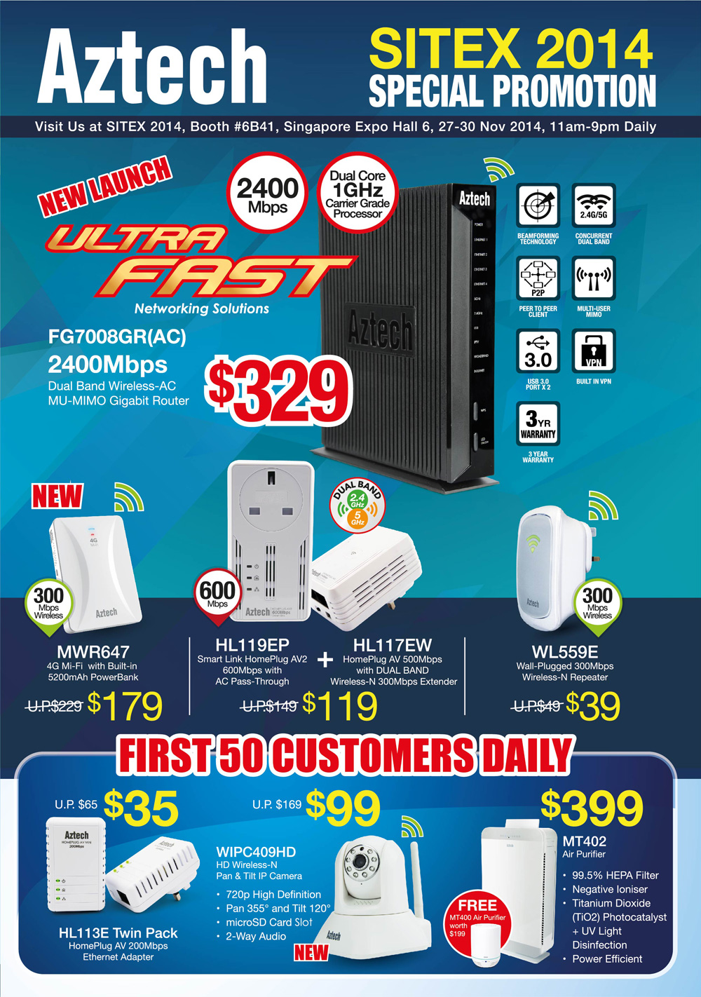 Aztech Networking - Page 1 Brochures from SITEX 2014 Singapore on Tech ...