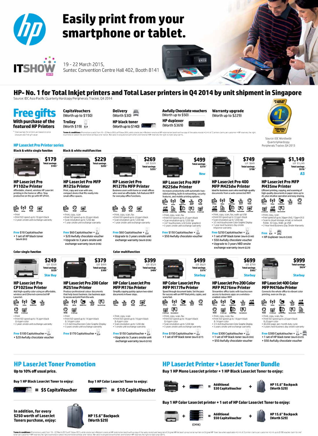 HP Printers Page 1 Brochures from IT SHOW 2015 Singapore on Tech Show