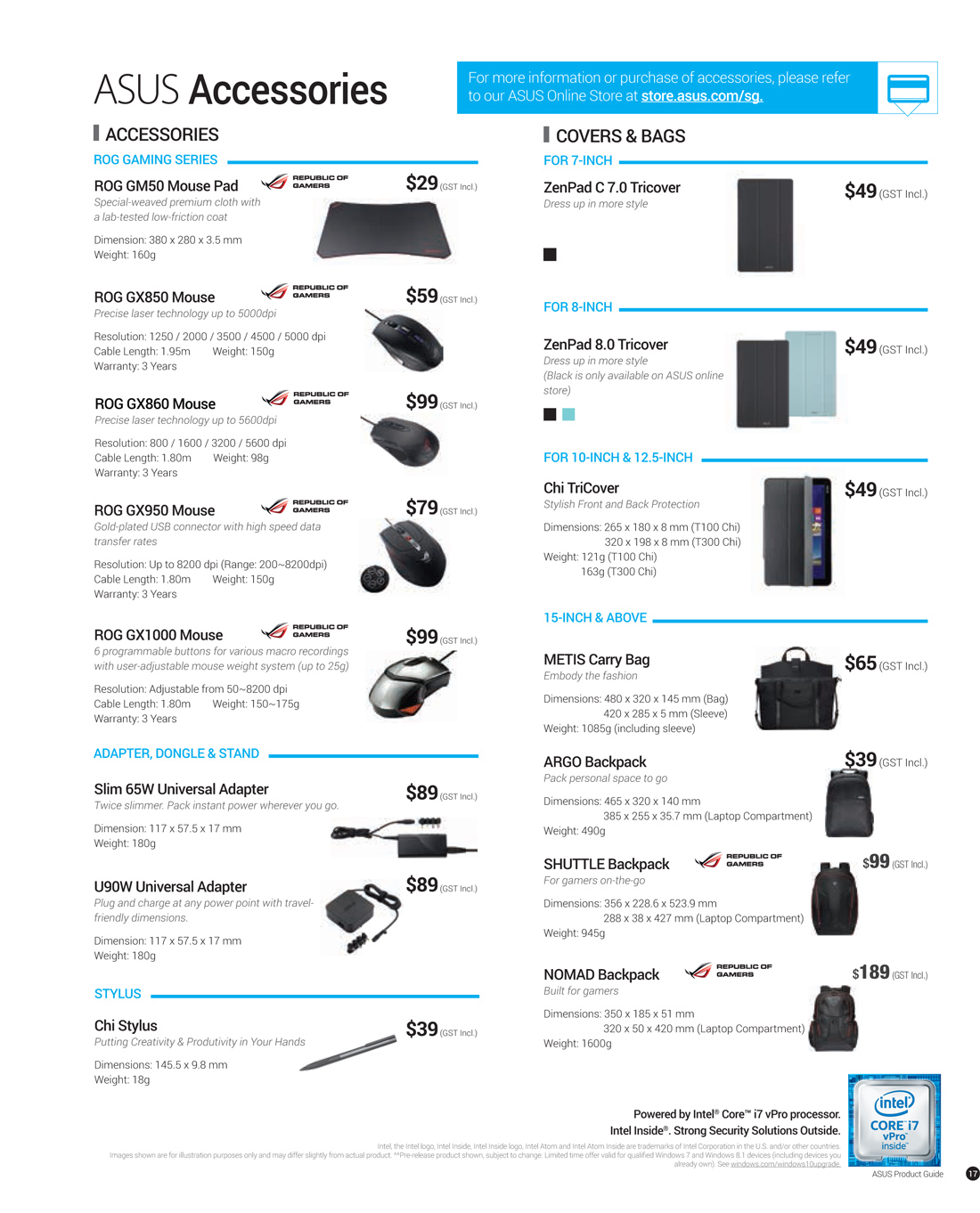 ASUS Product Guide Pg 17 Brochures from PC Show 2016 Singapore on