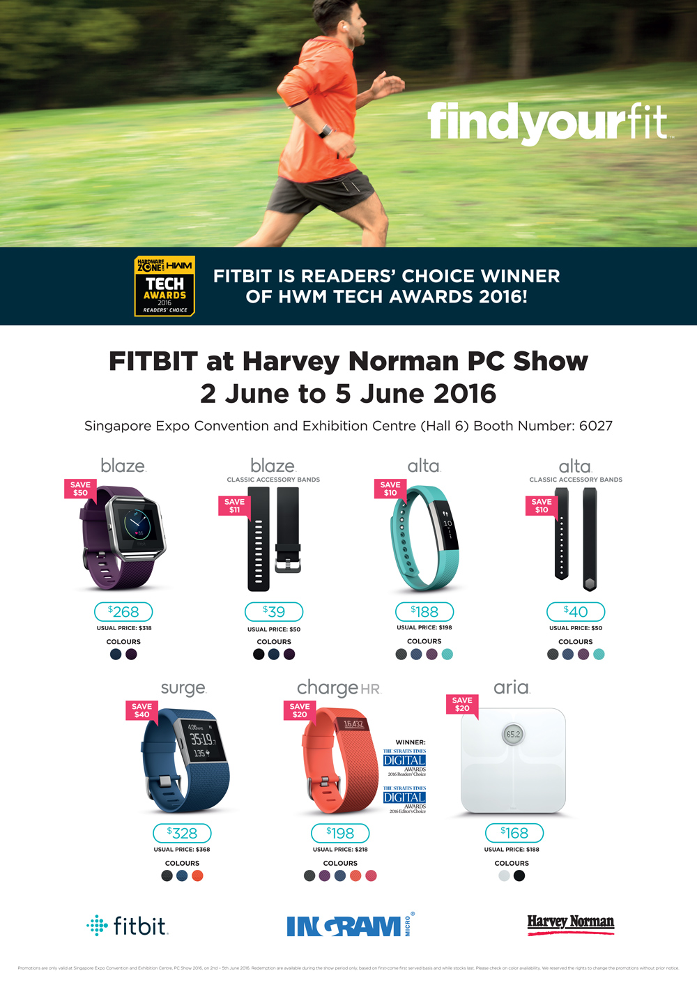 Fitbit Harvey Norman Brochures from PC Show 2016 Singapore on Tech
