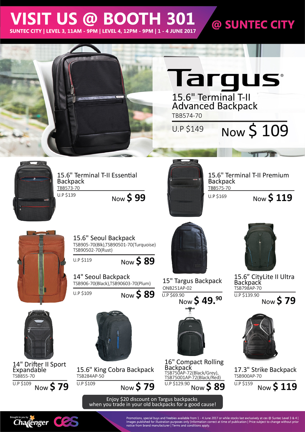Targus Bags Brochures from CEE 2017 Singapore on Tech Show Portal