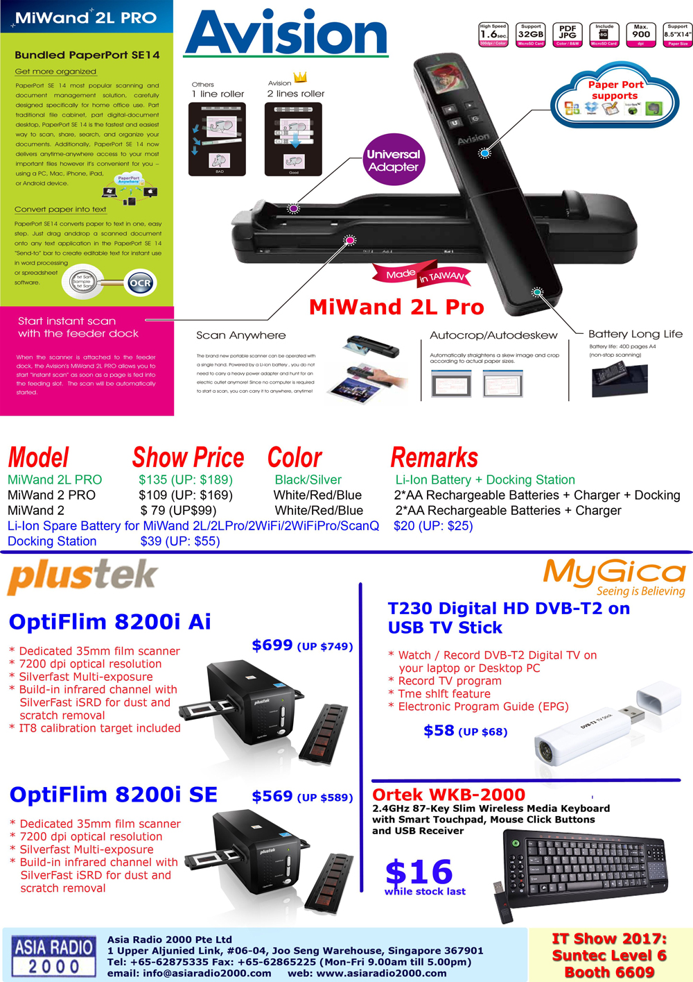 Avision &Plustek Brochures from IT Show 2017 Singapore on Tech Show ...