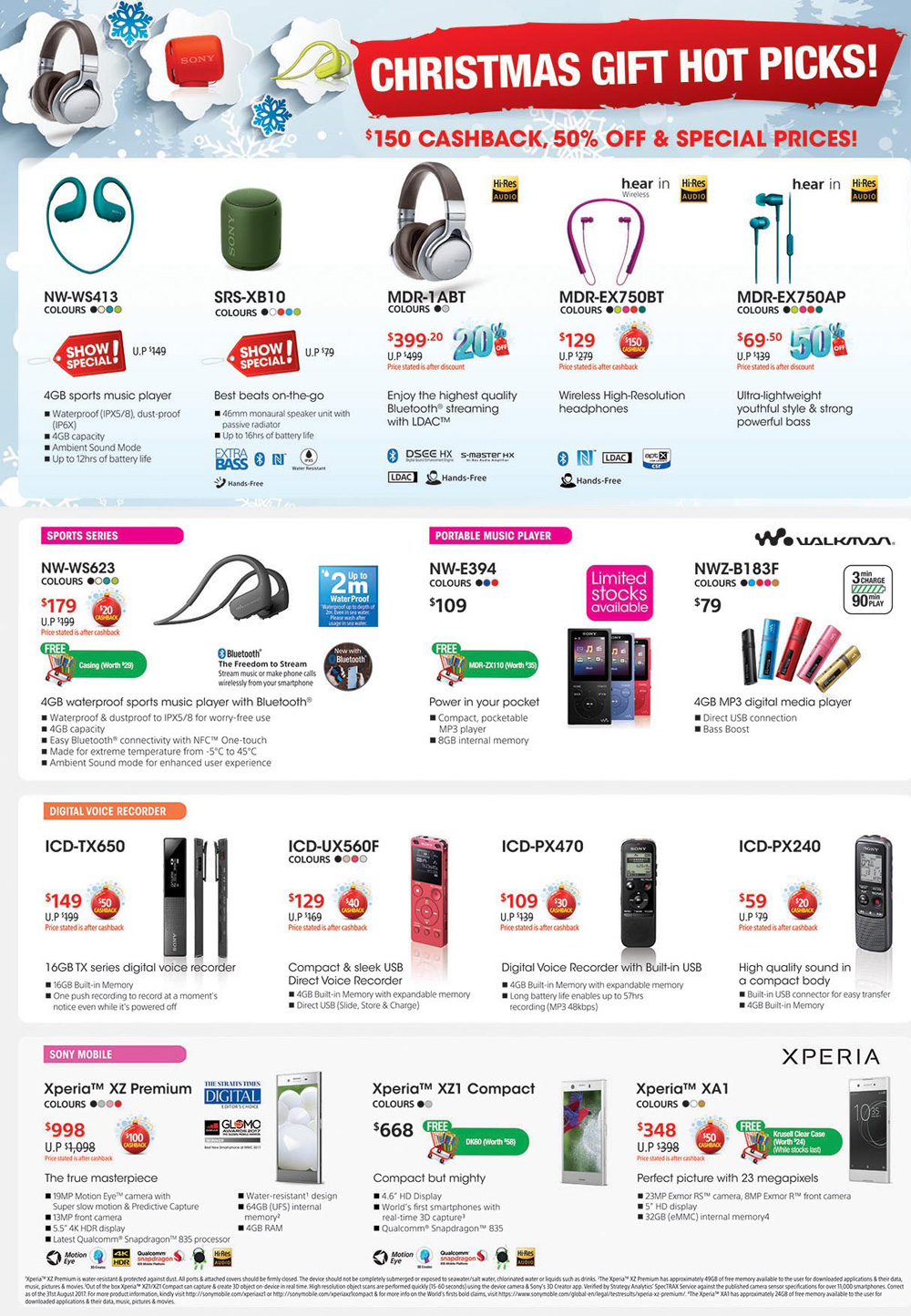 Sony Mobile + audio accessories Brochures from SITEX 2017 Singapore on Tech Show Portal