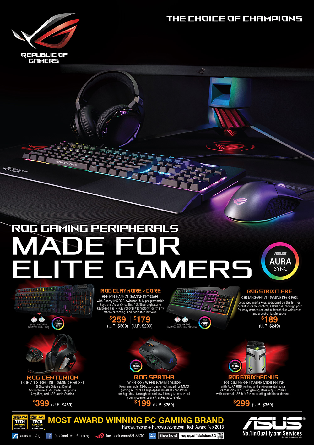 ASUS Gaming Accessories Pg 1 Brochures from COMEX 2018 Singapore on