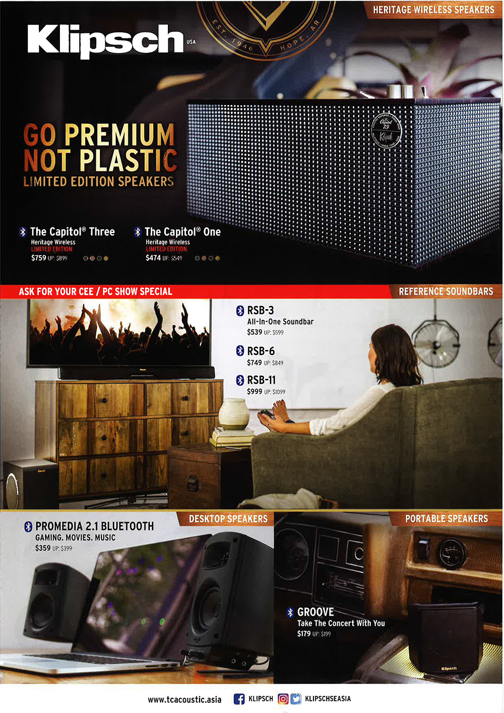 Klipsch speakers Brochures from PC Show 2018 on Tech Show Portal