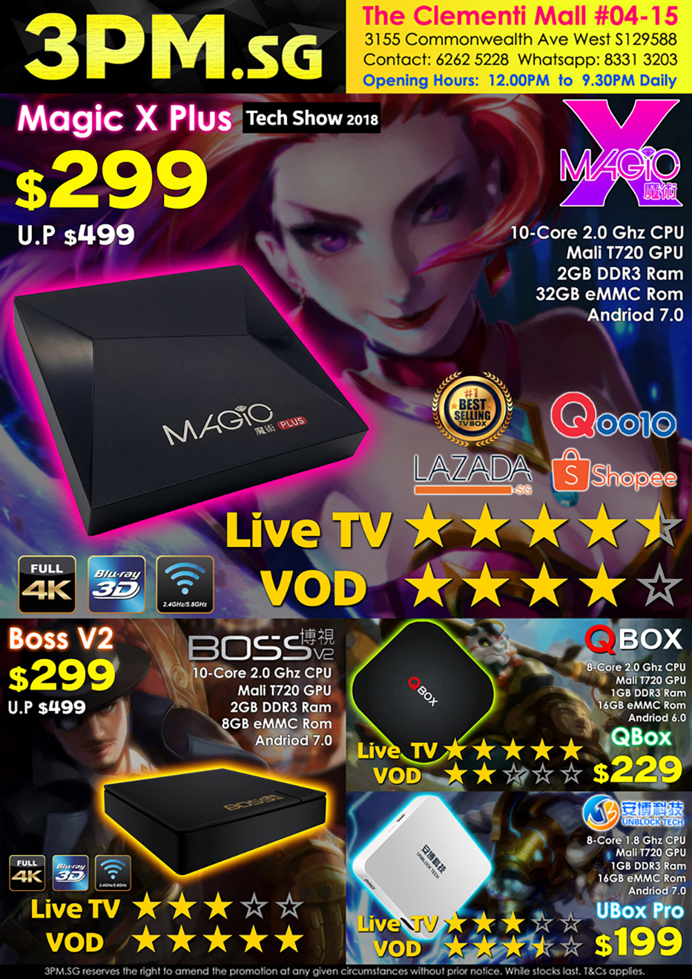 TV Media boxes Brochures from The Tech Show 2018 Singapore on Tech Show