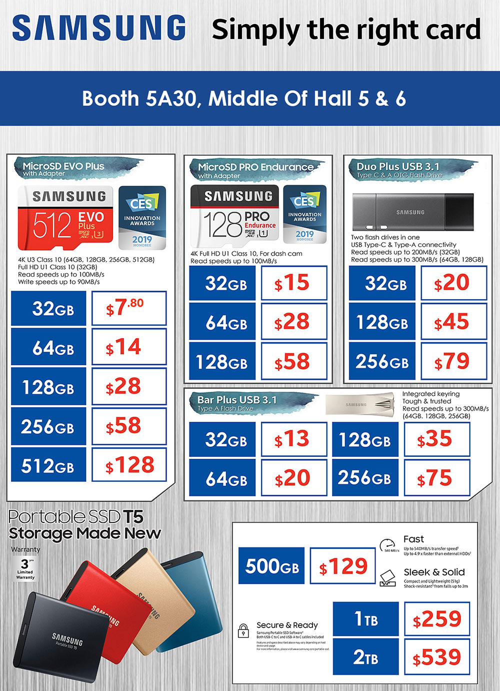 Samsung storage Brochures from SITEX 2019 Singapore on Tech Show Portal
