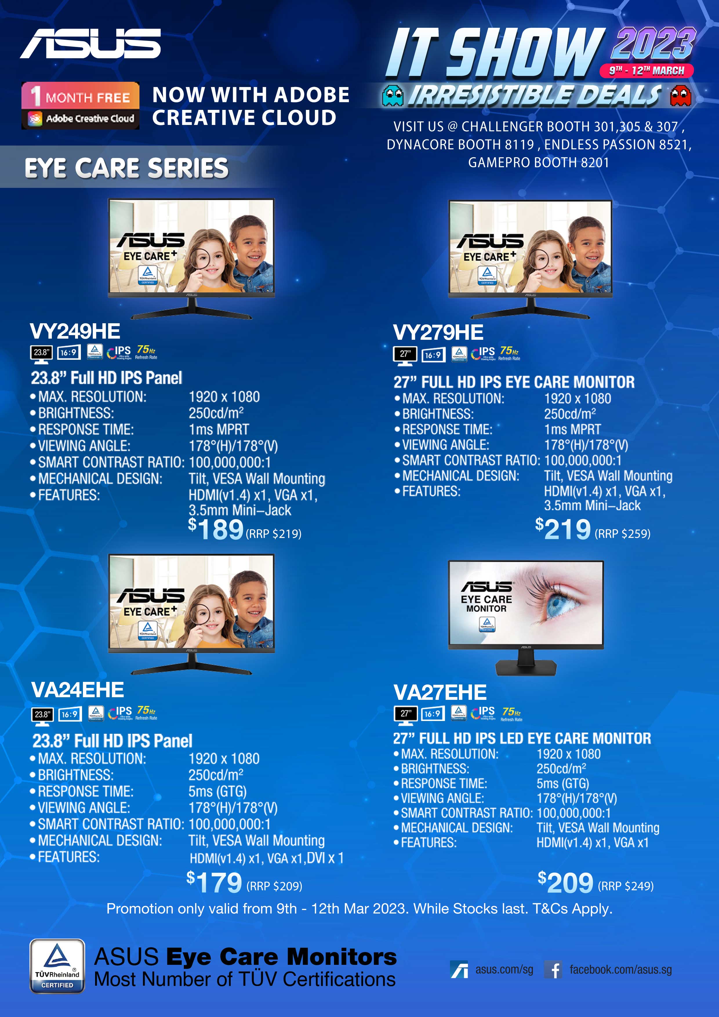 ASUS monitors Pg5 brochures from HardwareZone's Tech Show Portal