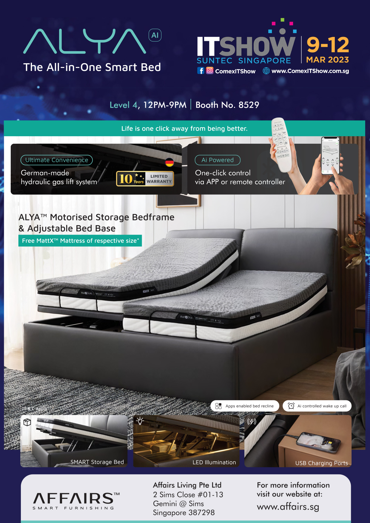Alya Smart Bed brochures from HardwareZone's Tech Show Portal