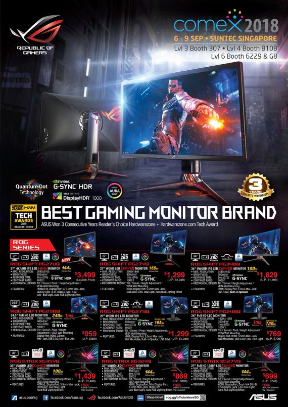 ASUS Monitors Brochures COMEX 2018 Singapore