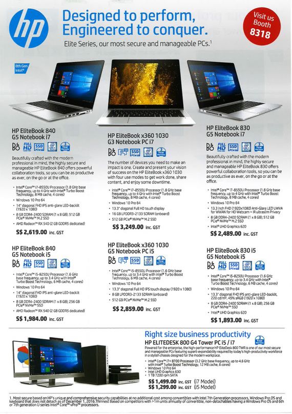 HP Notebooks Brochures IT Show 2019 Singapore